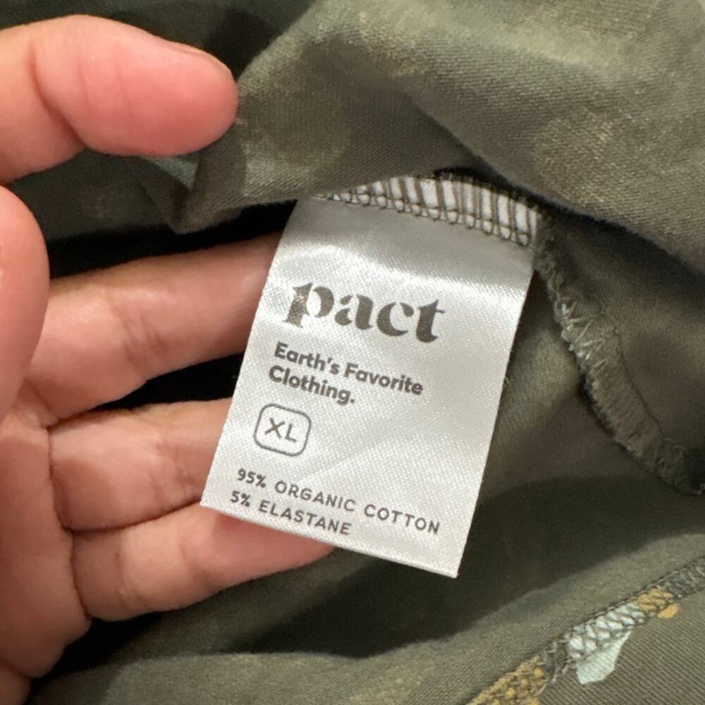 Pact Women XL Organic Cotton Fit & Flare Midi Dress Camo Pockets Casual Everyday - Picture 7 of 9
